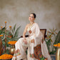 Kathakali Mural Printed Kerla Kasavu Art Silk Saree With Printed Blouse