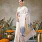Onam Special Kerla Kasavu Mural Printed Art Silk Saree With Printed Blouse