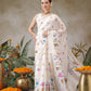 Floral Printed Onam Inspired Kasavu Saree With Printed Blouse