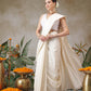 Onam Special Solid Soft Silk Kasavu Saree With Beautiful Tassels & Printed Blouse
