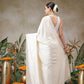 Onam Special Solid Soft Silk Kasavu Saree With Beautiful Tassels & Printed Blouse