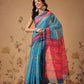 Paithani Cotton Blend Saree With Contrast Border