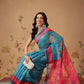 Paithani Cotton Blend Saree With Contrast Border