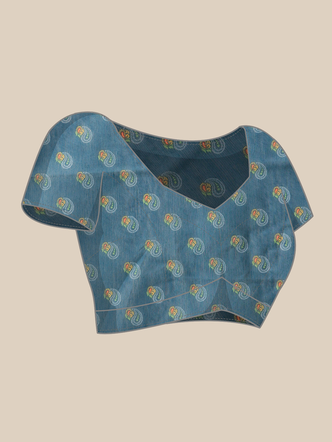 Paithani Cotton Blend Saree With Contrast Border