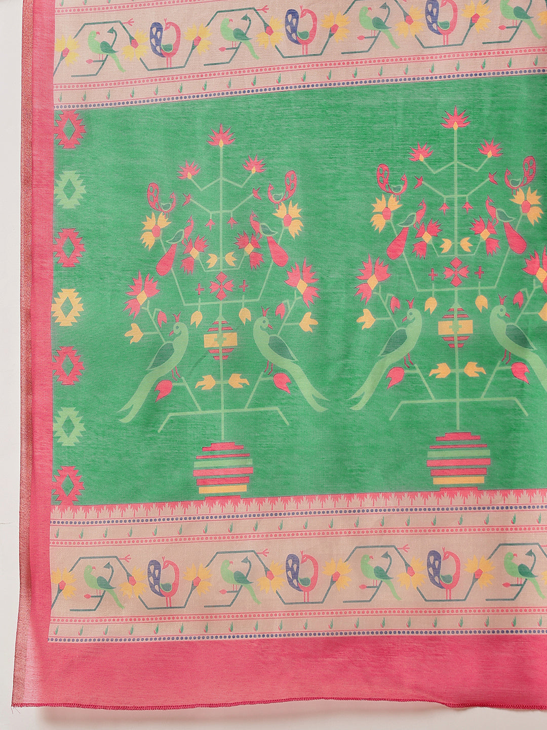 Everyday Paithani Cotton Blend Saree with Modern Digital Prints