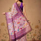 Contemporary Paithani Cotton Blend Saree with Floral Design