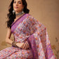Contemporary Paithani Cotton Blend Saree with Floral Design