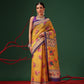 Paithani Cotton Blend Saree With Contrast Border