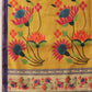 Paithani Cotton Blend Saree With Contrast Border
