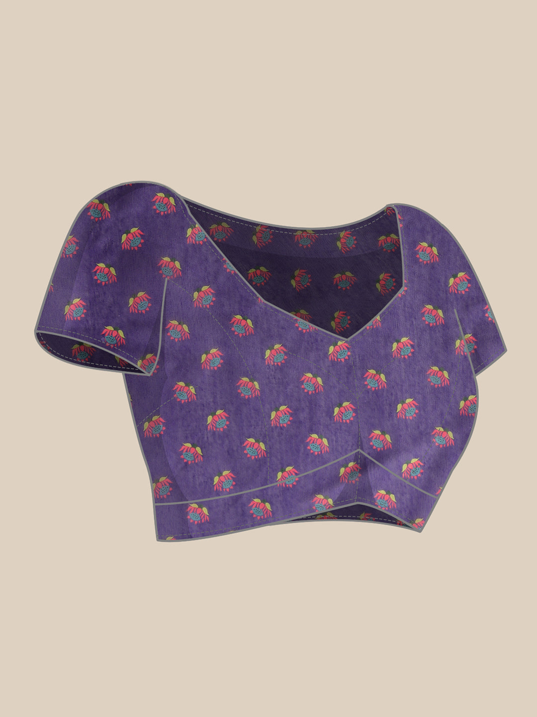 Paithani Cotton Blend Saree With Contrast Border