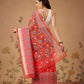 Trendy Paithani Printed Cotton Blend Saree with Floral Design