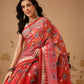 Trendy Paithani Printed Cotton Blend Saree with Floral Design