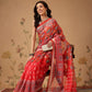 Trendy Paithani Printed Cotton Blend Saree with Floral Design