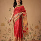 Floral Paithani Printed Cotton Blend Saree with Contrast Pallu