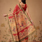 Floral Paithani Printed Cotton Blend Saree with Contrast Pallu
