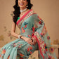 Elegant Paithani Printed Cotton Blend Saree with Zari Border