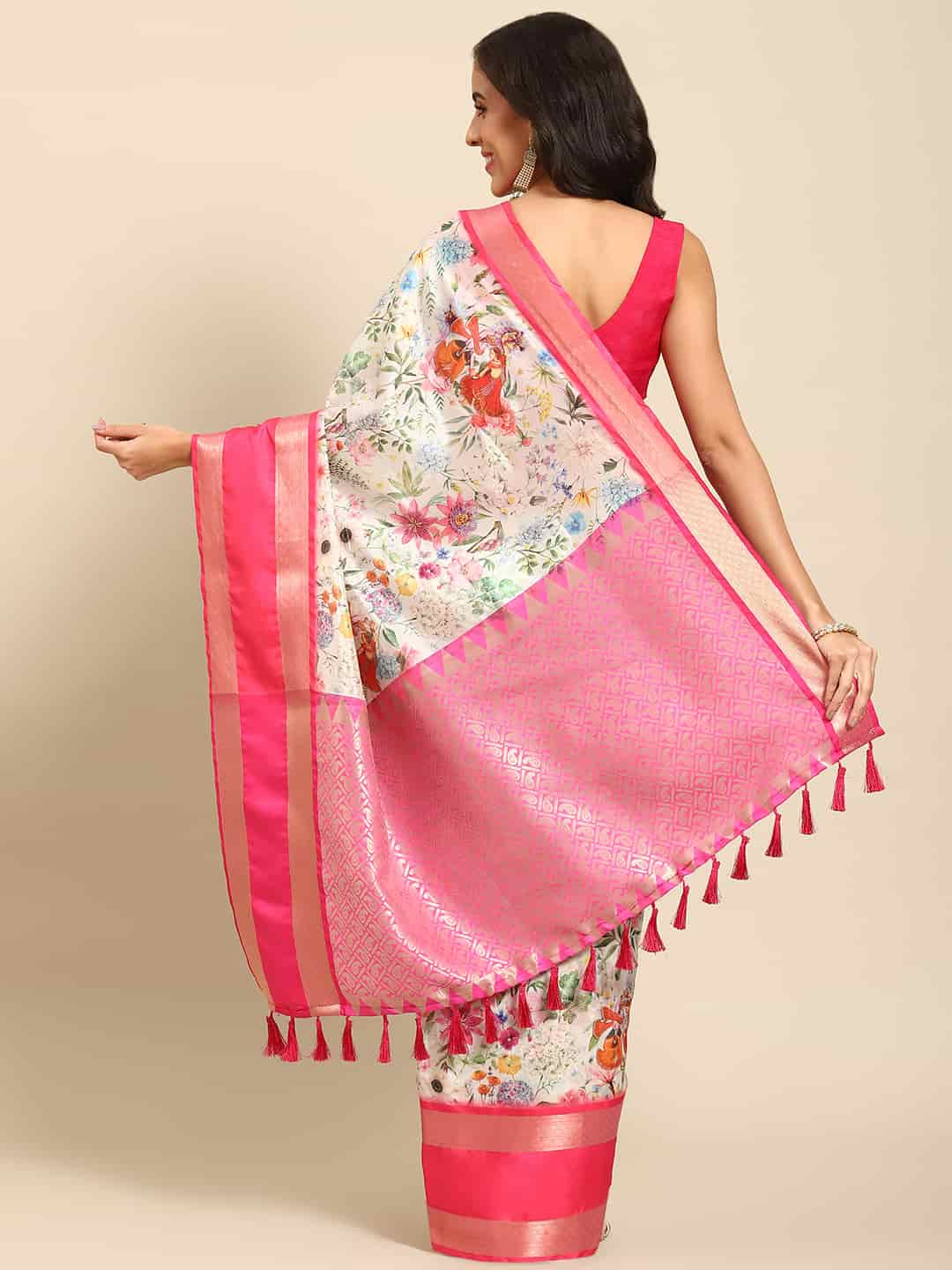 Kalamkari Print with Regal Weave Silk Saree