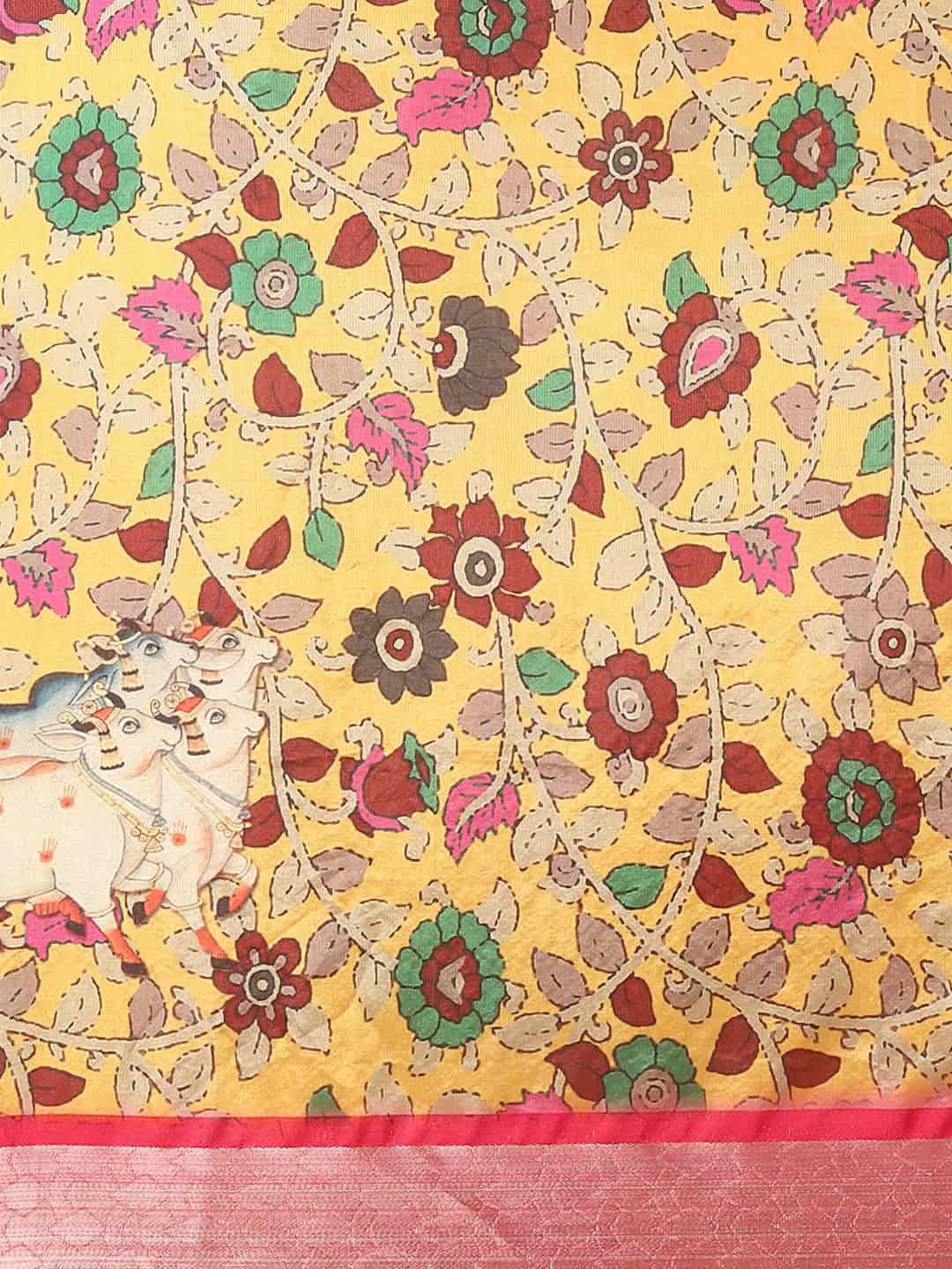 Kalamkari Print with Regal Weave Silk Saree