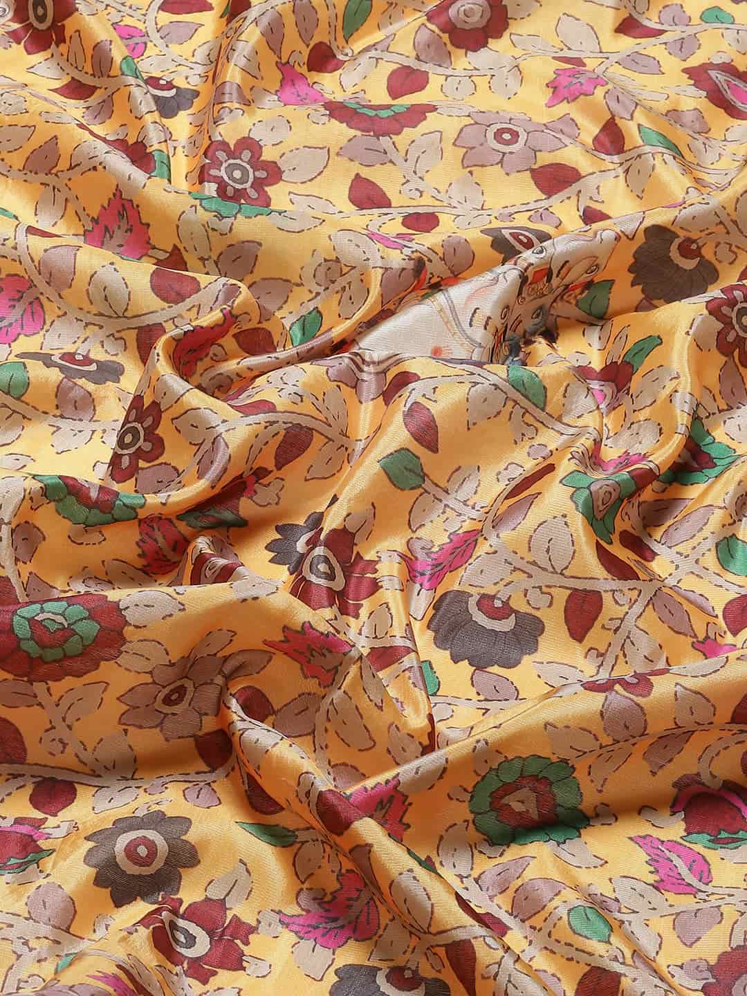 Kalamkari Print with Regal Weave Silk Saree