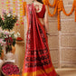 Double Ikkat Patola Printed Saree with Weaving Border & Pallu