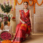 Double Ikkat Patola Printed Saree with Weaving Border & Pallu