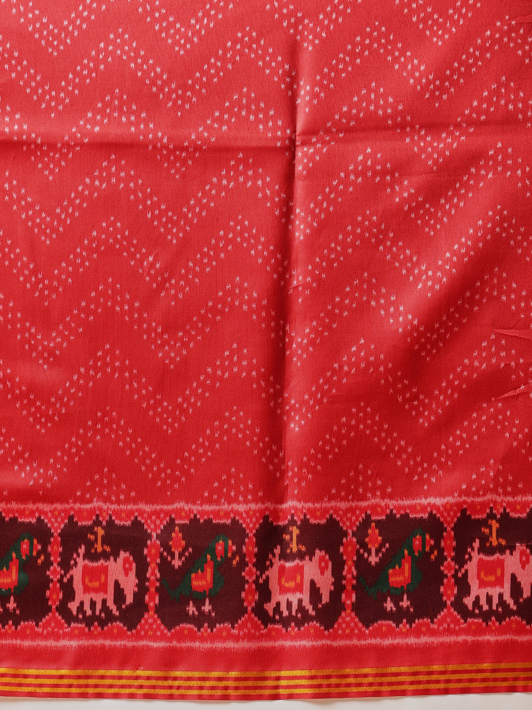 Double Ikkat Patola Printed Saree with Weaving Border & Pallu