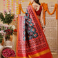 Double Ikkat Patola Printed Saree with Weaving Border & Pallu