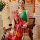 Double Ikkat Patola Printed Saree with Weaving Border & Pallu