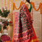 Double Ikkat Patola Printed Saree with Weaving Border & Pallu