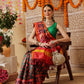 Double Ikkat Patola Printed Saree with Weaving Border & Pallu