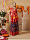 Double Ikkat Patola Printed Saree with Weaving Border & Pallu