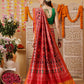Double Ikkat Patola Printed Saree with Weaving Border & Pallu
