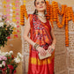 Double Ikkat Patola Printed Saree with Weaving Border & Pallu