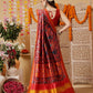 Double Ikkat Patola Printed Saree with Weaving Border & Pallu