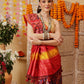 Double Ikkat Patola Printed Saree with Weaving Border & Pallu