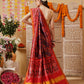 Double Ikkat Patola Printed Saree with Weaving Border & Pallu