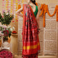 Double Ikkat Patola Printed Saree with Weaving Border & Pallu