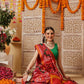 Double Ikkat Patola Printed Saree with Weaving Border & Pallu