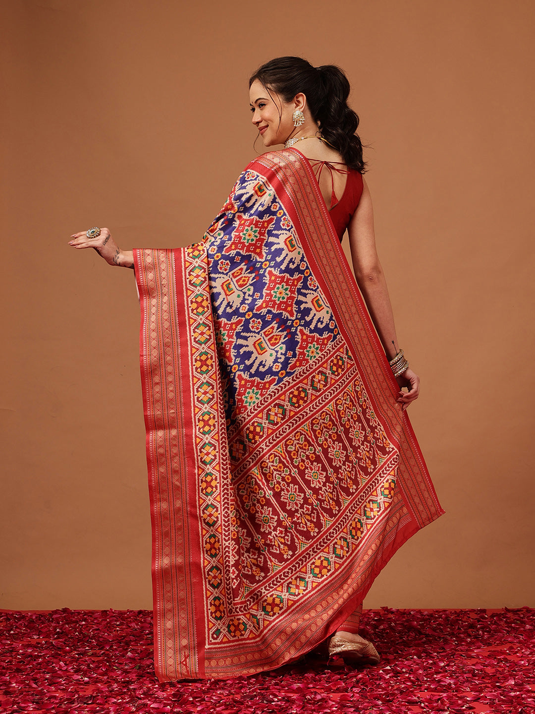 Soft Tusser Silk With Viscous Jacquard Border Patola Sarees
