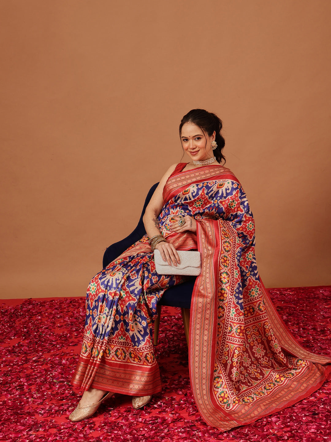 Soft Tusser Silk With Viscous Jacquard Border Patola Sarees