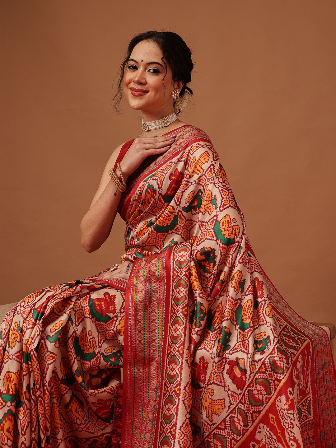 Soft Tusser Silk With Viscous Jacquard Border Patola Sarees
