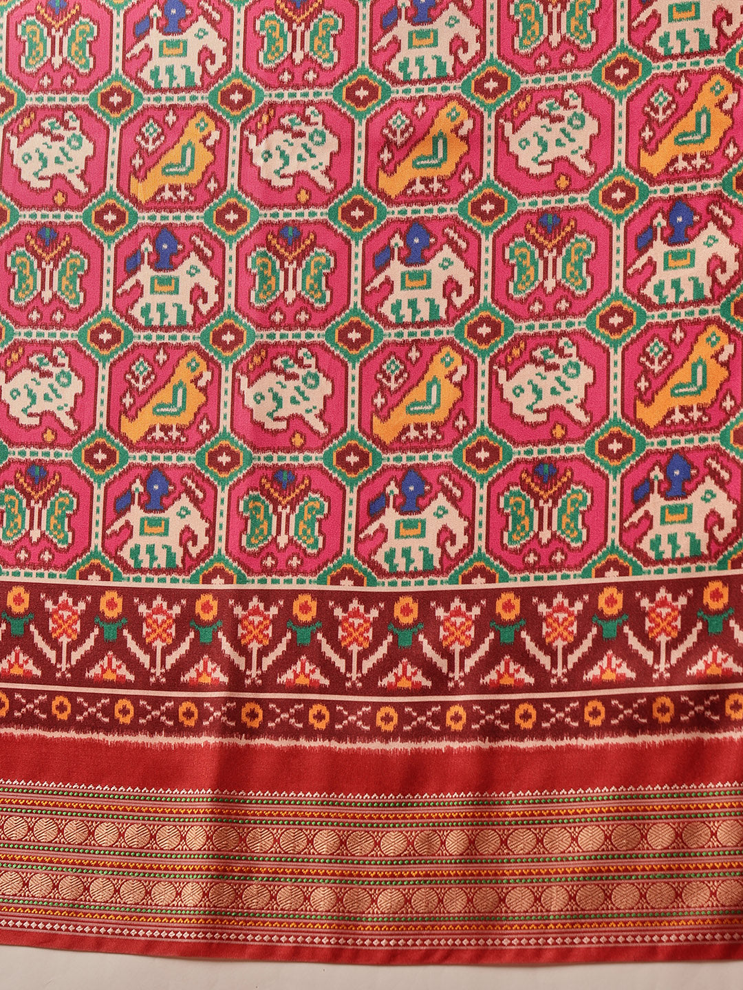 Soft Tusser Silk With Viscous Jacquard Border Patola Sarees