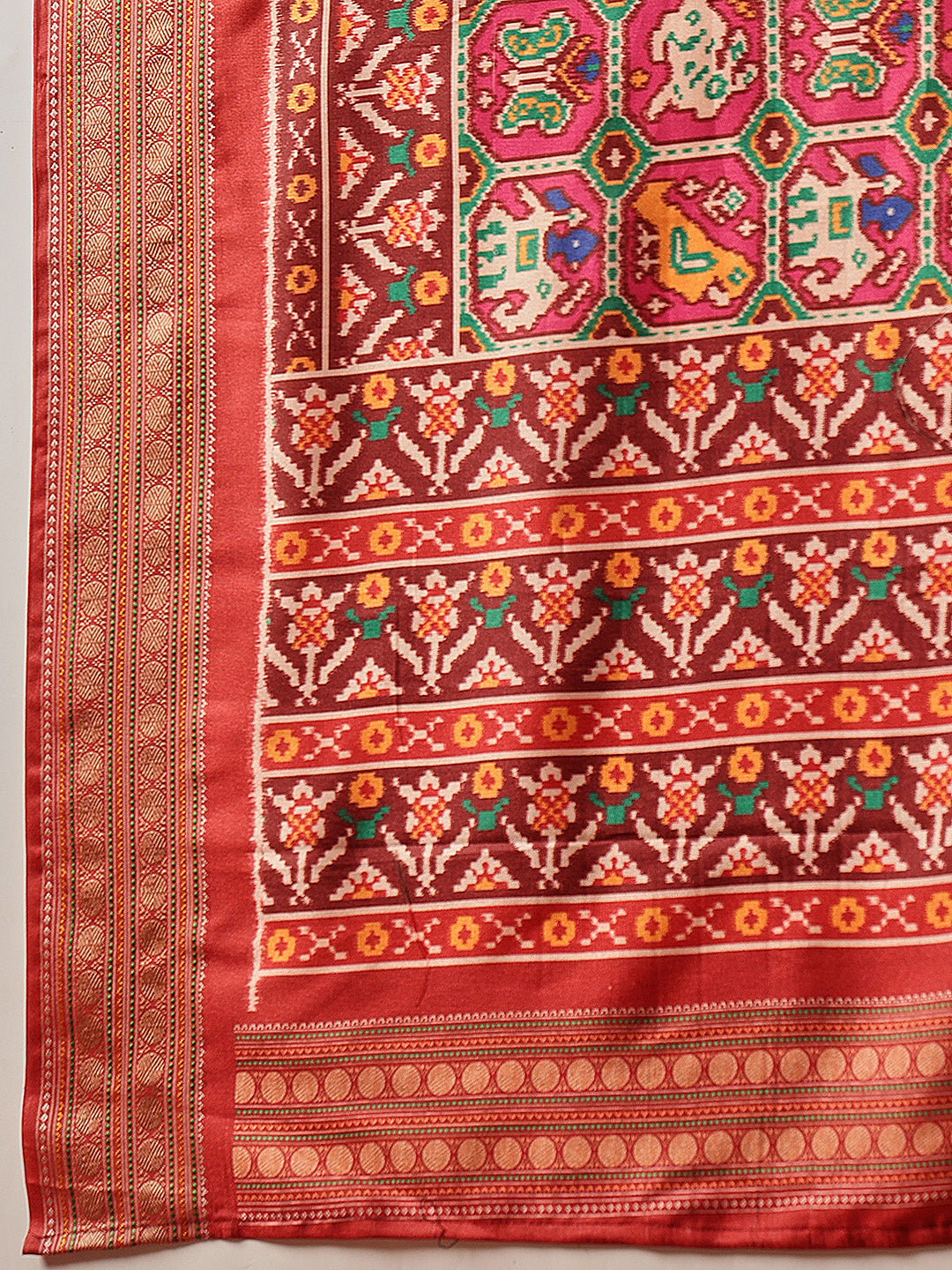 Soft Tusser Silk With Viscous Jacquard Border Patola Sarees