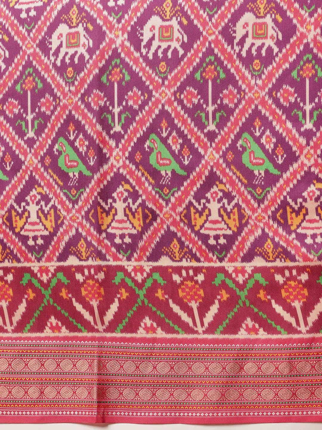 Soft Tusser Silk With Viscous Jacquard Border Patola Sarees