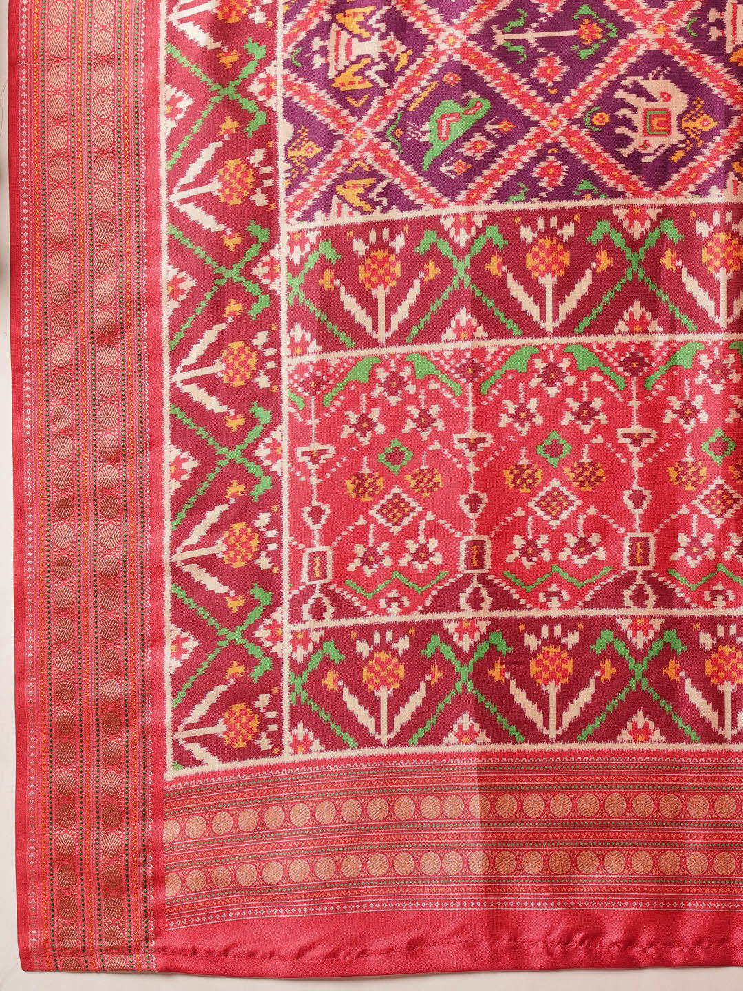 Soft Tusser Silk With Viscous Jacquard Border Patola Sarees
