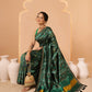 Multicolored Patola Twill Weave Saree for Women with Lagdi Patta Pallu and Tassel