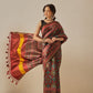 Multicolored Patola Twill Weave Saree for Women with Lagdi Patta Pallu and Tassel