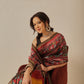 Multicolored Patola Twill Weave Saree for Women with Lagdi Patta Pallu and Tassel