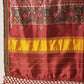 Multicolored Patola Twill Weave Saree for Women with Lagdi Patta Pallu and Tassel