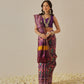 Multicolored Patola Twill Weave Saree for Women with Lagdi Patta Pallu and Tassel